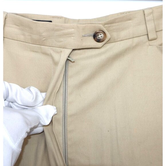 F. By Faconnable Beige Straight Chino Pants Italy Sz 10 Light Academia Preppy - Picture 7 of 10